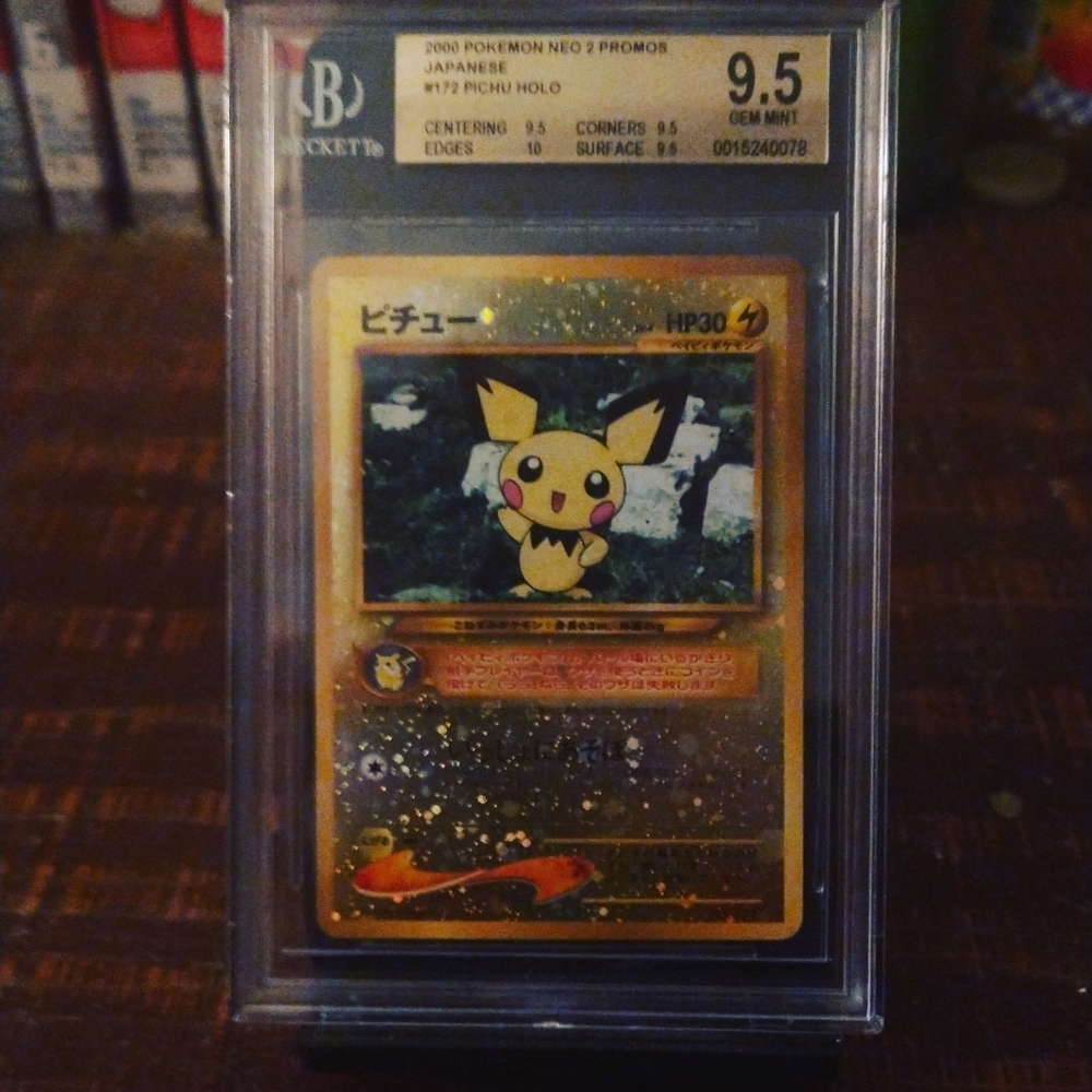 2000 BGS 9.5 Japanese promo Pichu Holo from Neo 2